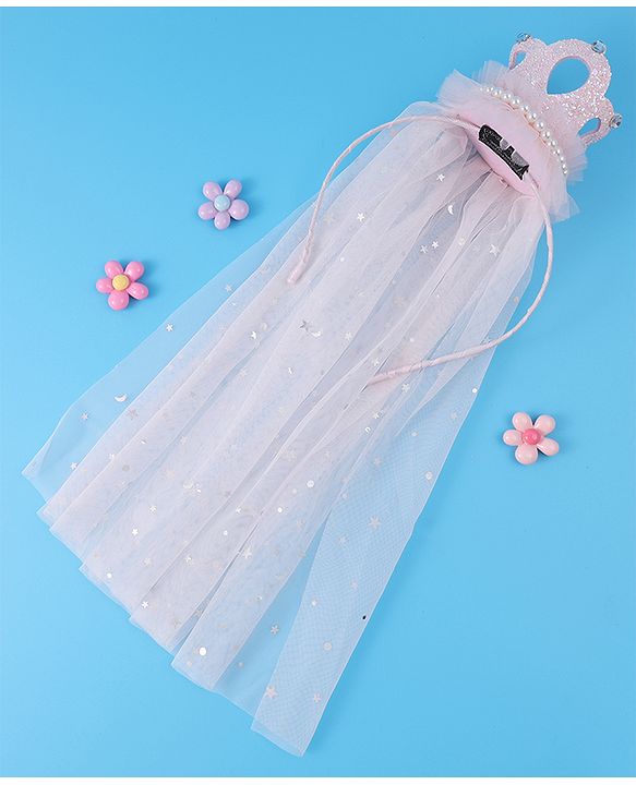 Babyhug Tiara Styled Hair Bands Free Size - Light Pink