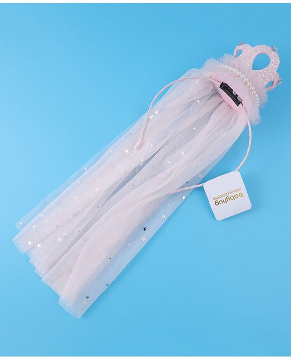 Babyhug Tiara Styled Hair Bands Free Size - Light Pink