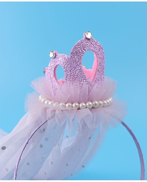 Babyhug Tiara Styled Hair Bands Free Size - Light Pink