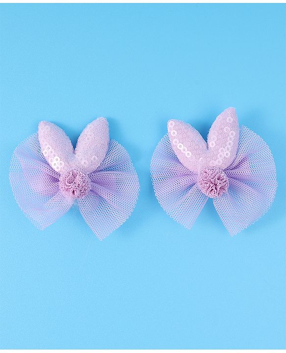 Babyhug Free Size Hair Pins & Clips with Bow & FLoral Applique Pack of 6  - Purple