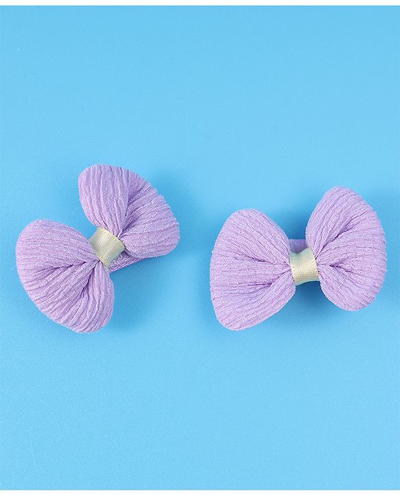 Babyhug Free Size Hair Pins & Clips with Bow & FLoral Applique Pack of 6  - Purple
