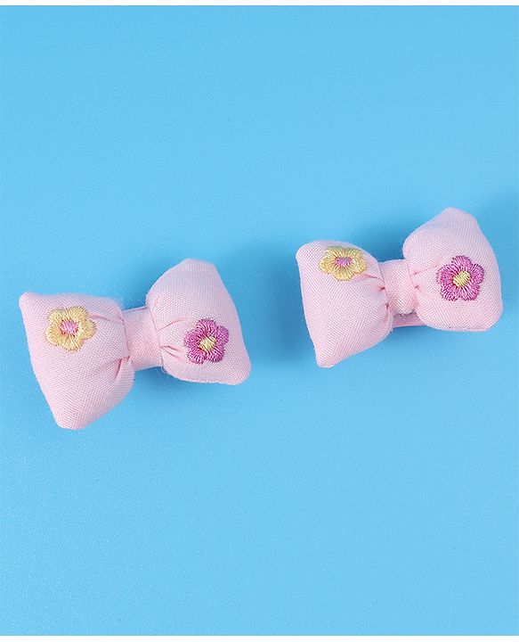 Babyhug Free Size Hair Pins & Clips with Bow & FLoral Applique Pack of 6  - Purple