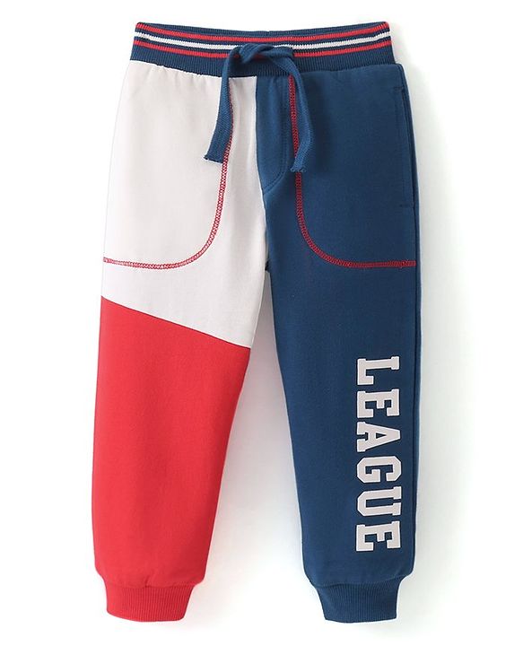 Babyhug French Terry Full Length Lounge Pant Text Print - Multicolour