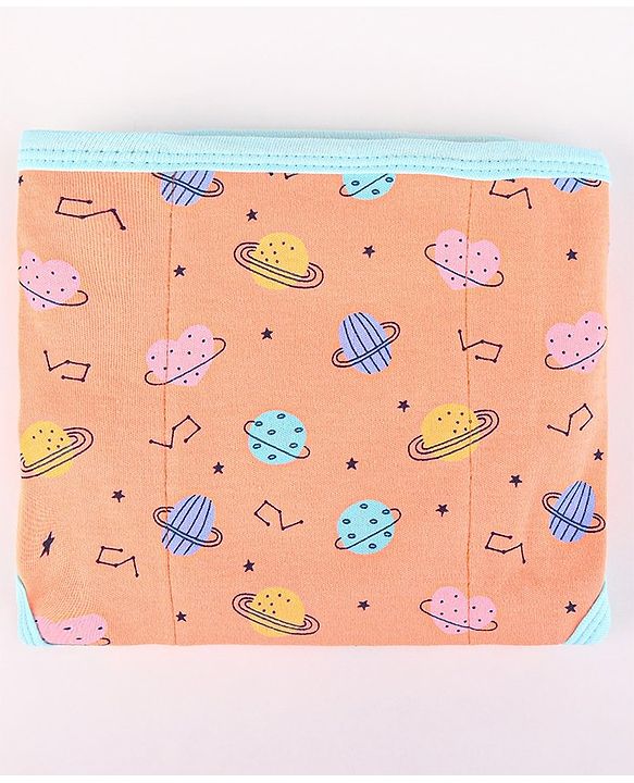 Babyhug Interlock Dyed Velcro Cloth Nappies Solar Printed Small Pack of 5 - Multicolor