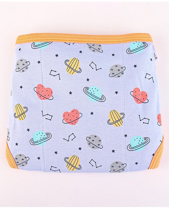 Babyhug Interlock Dyed Velcro Cloth Nappies Solar Printed Small Pack of 5 - Multicolor
