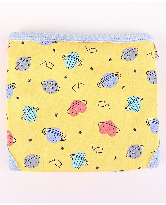 Babyhug Interlock Dyed Velcro Cloth Nappies Solar Printed Small Pack of 5 - Multicolor