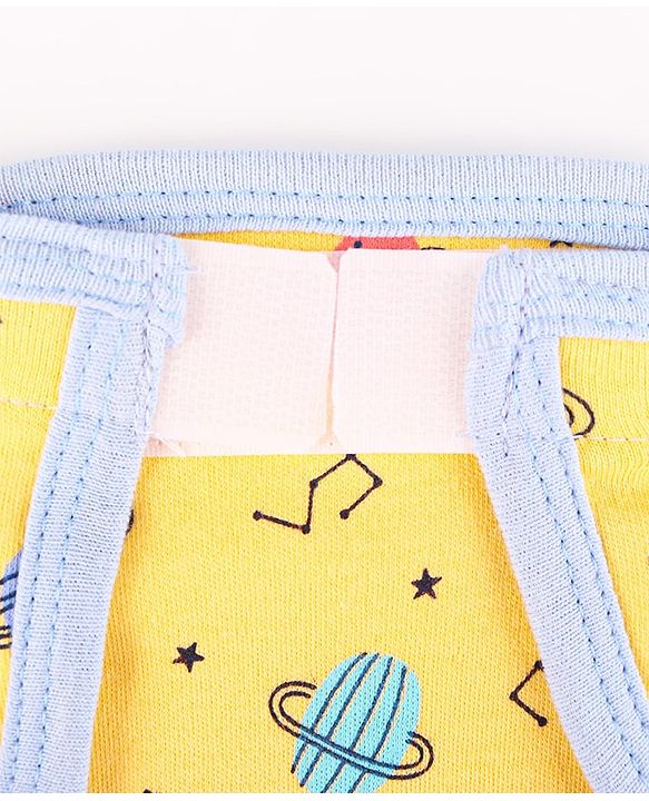 Babyhug Interlock Dyed Velcro Cloth Nappies Solar Printed Small Pack of 5 - Multicolor
