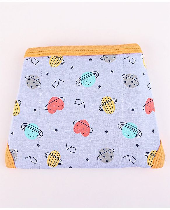 Babyhug Interlock Dyed U Shape Cloth Nappies Solar Print New Born Pack of 10-Multicolor