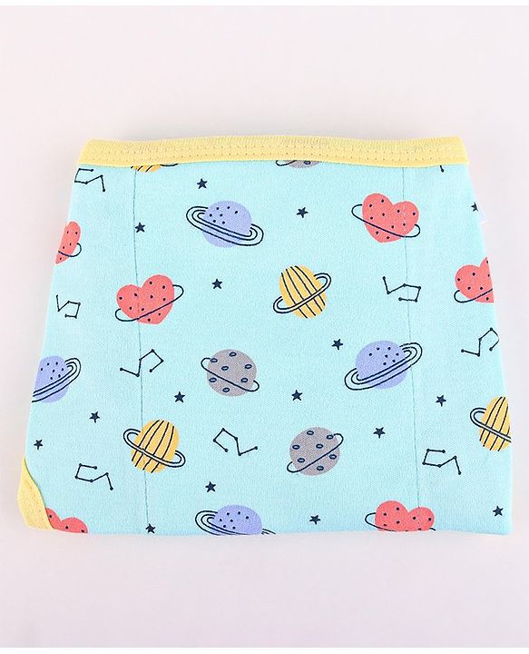 Babyhug Interlock Dyed U Shape Cloth Nappies Solar Print New Born Pack of 10-Multicolor