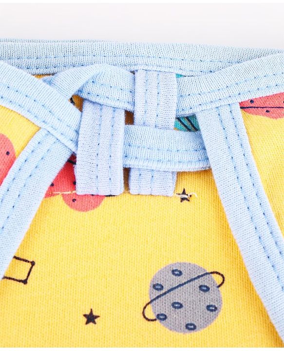 Babyhug Interlock Dyed U Shape Cloth Nappies Solar Print New Born Pack of 10-Multicolor