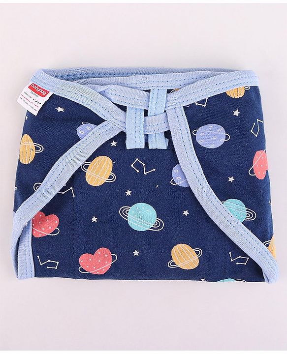 Babyhug Interlock Dyed U Shape Cloth Nappies Solar Print New Born Pack of 10-Multicolor