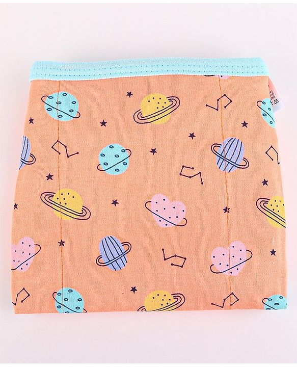 Babyhug Interlock Dyed U Shape Cloth Nappies Solar Print New Born Pack of 10-Multicolor