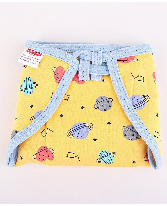 Babyhug Interlock Dyed U Shape Cloth Nappies Solar Print New Born Pack of 10-Multicolor