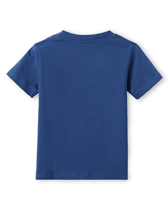 Babyhug Cotton Knit Full Sleeves Smiley Printed Shirt with T-Shirt - Navy Blue White & Yellow