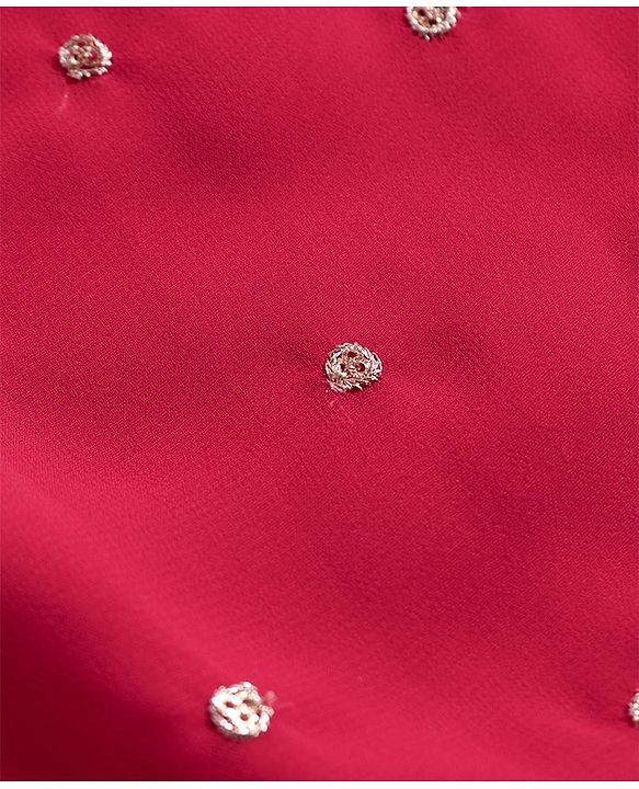 Pine Kids Woven Sleeveless Sequined & Embroidered Choli Lehenga Set with Dupatta - Red