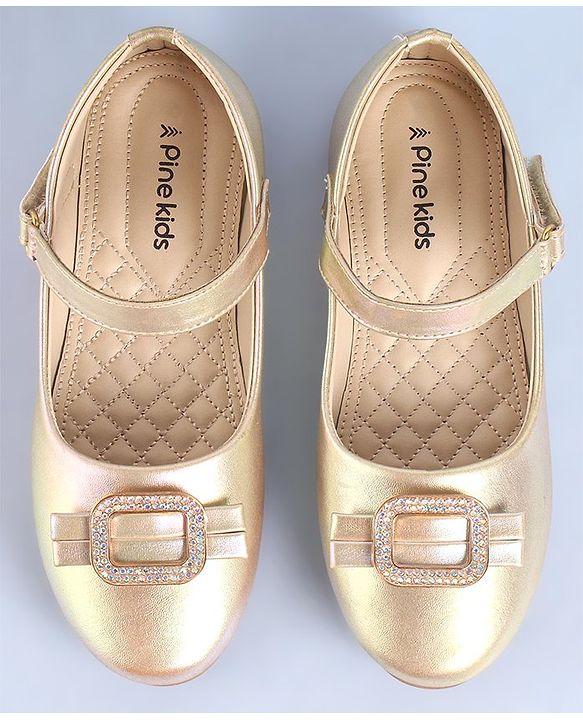 Pine Kids Ballerinas with Velcro Closure - Golden