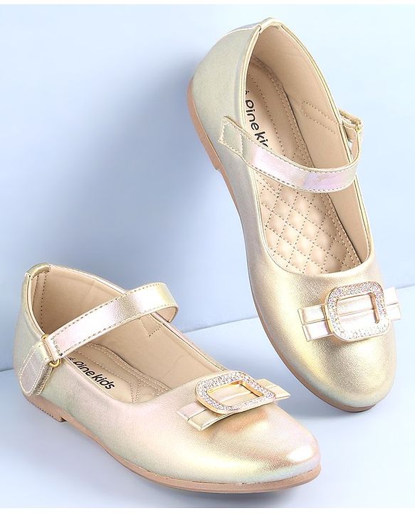 Pine Kids Ballerinas with Velcro Closure - Golden