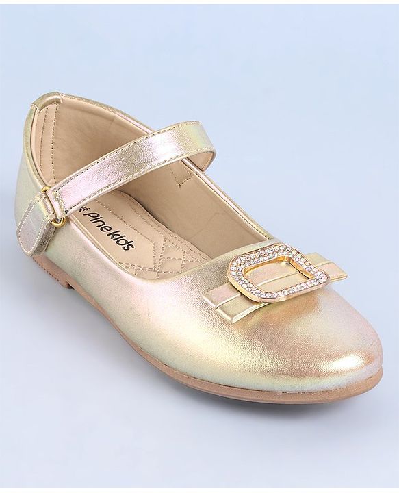 Pine Kids Ballerinas with Velcro Closure - Golden
