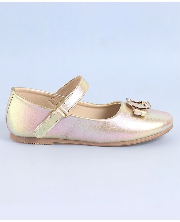 Pine Kids Ballerinas with Velcro Closure - Golden