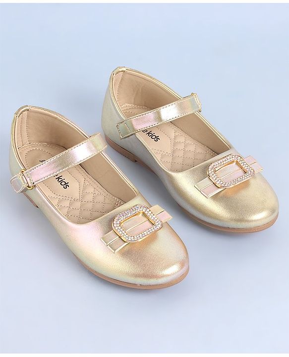 Pine Kids Ballerinas with Velcro Closure - Golden