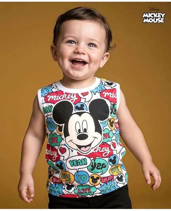 Buy Babyhug Disney Single Jersey Knit Sleeveless T-Shirt with