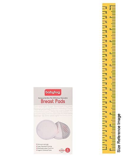 Babyhug 3D Contoured Disposable Breast Pads for Nursing Mothers Pack of 6 | Ultra Absorbent | Leak-Resistant | Absorption Pads | Ultra Thin | Discreet Fit |Breastfeeding pad|