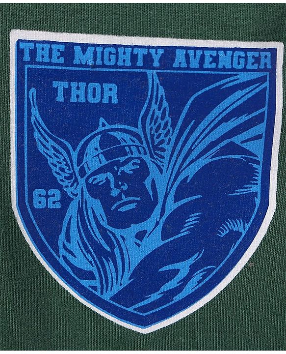 Pine Kids Marvel Terry Knit Full Sleeves Hooded Sweatjacket With Avengers Graphics - Blue