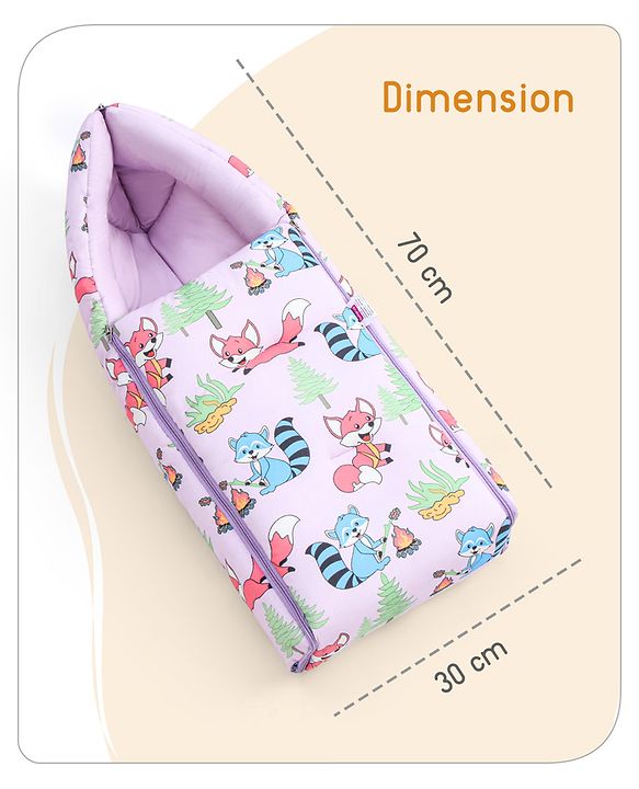 Babyhug Premium Bedding Super Saver Combo Fox Print Set of 3 - Lilac| 100% Cotton Fabric| New Born Gifting Option| For Boys and Girls| Pillows and Bolsters| Light Weight and Travel Friendly| Baby Safe Material| Delicate on Baby's skin| Breathable Fab