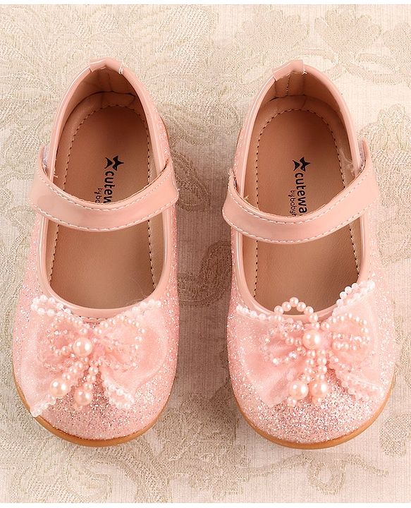 Cute Walk by Babyhug Ballerina with Velcro Closure & Bow Applique - Pink