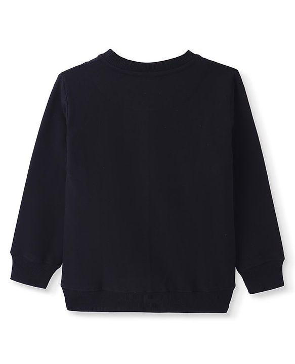 Pine Kids Cotton Knit Full Sleeves Sweatshirt With Cut & Sew Design & Game Print - Blue