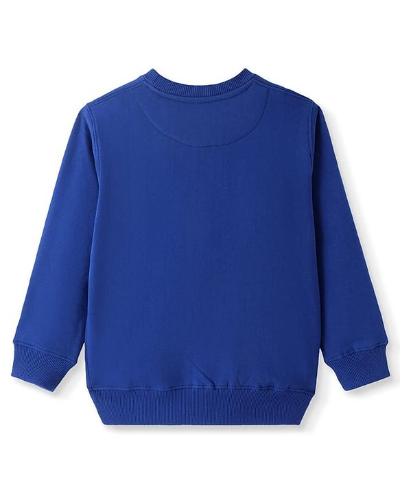 Pine Kids Cotton Knit Full Sleeves Sweatshirt with Basketball Print - Blue