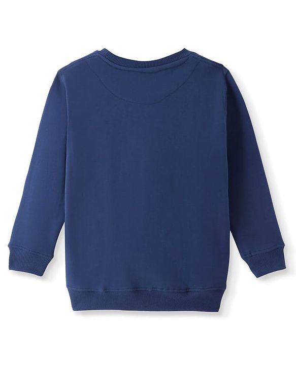Pine Kids Cotton Knit Full Sleeves Sweatshirt with Text Print - Blue