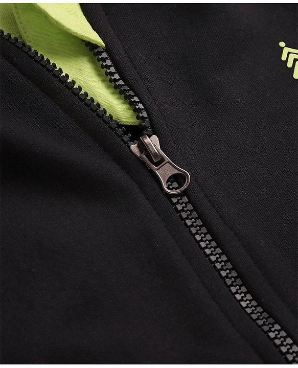 Pine Kids Knit Full Sleeves Hooded Solid Colour Sweatshirt with Kangaloo Pockets- Light Green