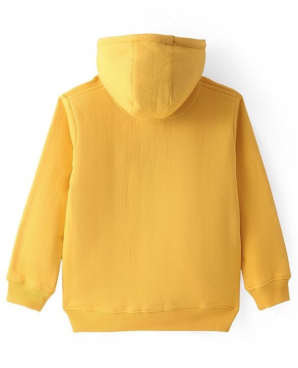 Pine Kids Knit Full Sleeves Hooded Solid Colour Sweatshirt with Kangaloo Pockets- Light Green