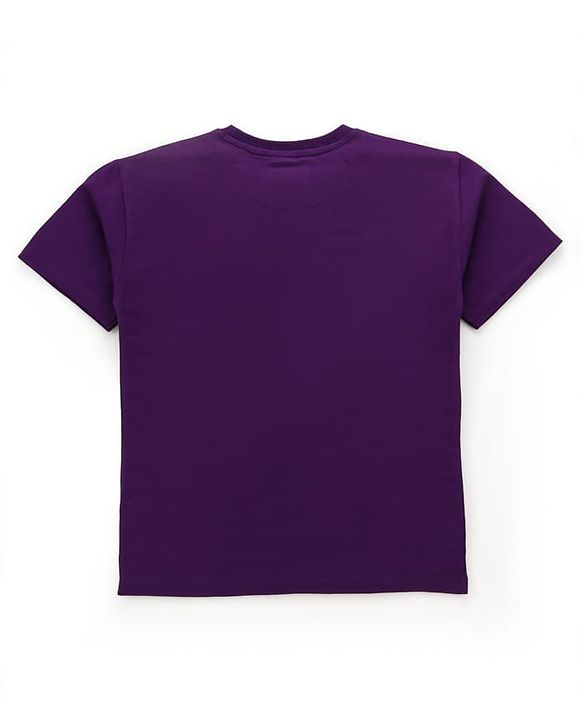 Pine Kids Marvel Terry Knit Half Sleeves Oversized Light Weight T-Shirt With Wakanda Forever Graphics - Purple