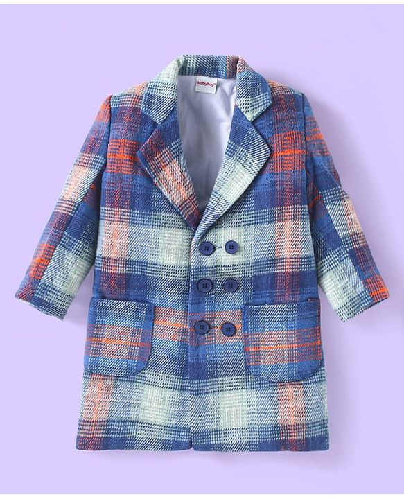 Babyhug Woven Solid T-Shirt & Jeans Set With Full Sleeves Checks Blazer - White