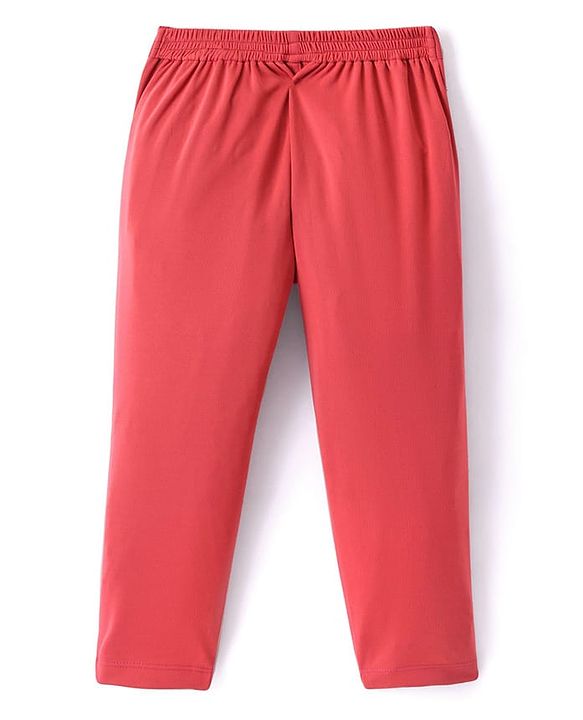 Babyhug Woven Full Sleeves Solid Color Party Suit with Shirt Waistcoat Trousers and Bow - White Rust Red