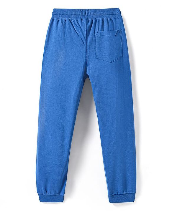 Pine Kids Marvel Terry Knit Full Length Lounge Pant with Spider Graphic & Blue Foil Print Detailing - Blue