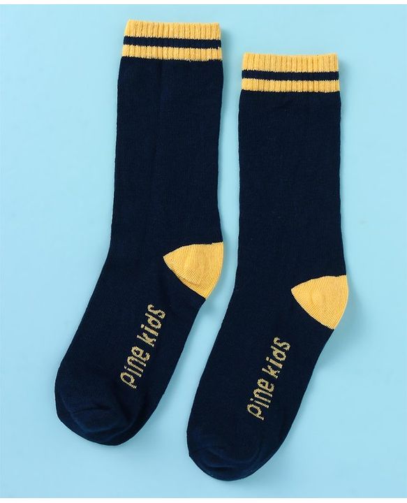 Pine Kids Cotton Knit Ankle Length Color Block Socks Pack Of 3 (Color May Vary)