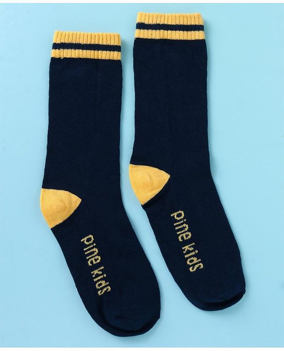 Pine Kids Cotton Knit Ankle Length Color Block Socks Pack Of 3 (Color May Vary)