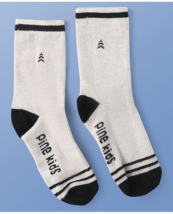 Pine Kids Knit Ankle Length Socks with Brand Name Design Pack of 3 (Color May Vary)