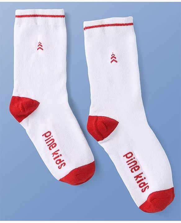 Pine Kids Knit Ankle Length Socks with Brand Name Design Pack of 3 (Color May Vary)