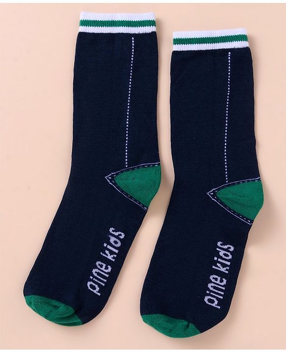 Pine Kids Cotton Knit Ankle Length Color Block Socks Pack Of 3 (Color May Vary)