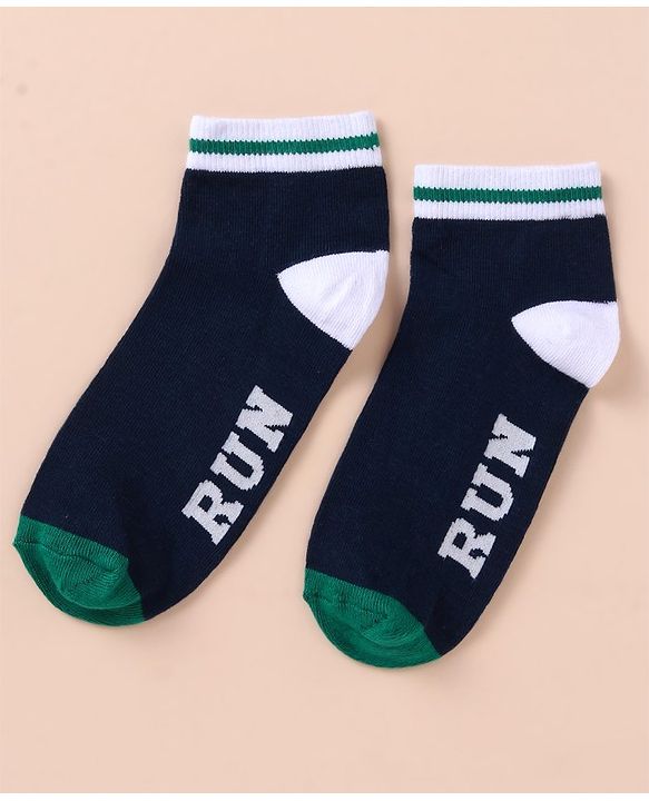 Pine Kids Cotton Knit Ankle Length Color Block Socks Pack Of 3 (Color May Vary)