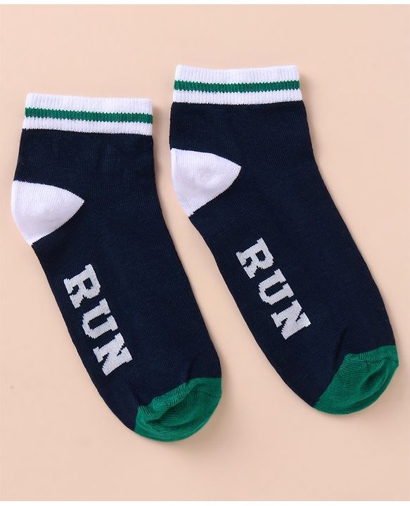 Pine Kids Cotton Knit Ankle Length Color Block Socks Pack Of 3 (Color May Vary)