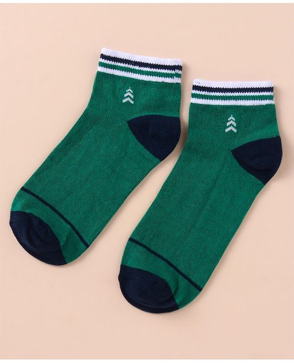 Pine Kids Cotton Knit Ankle Length Color Block Socks Pack Of 3 (Color May Vary)