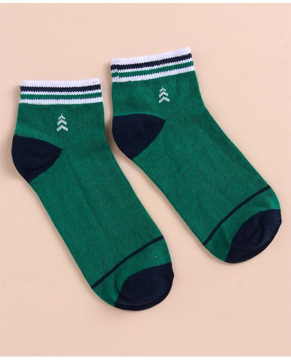 Pine Kids Cotton Knit Ankle Length Color Block Socks Pack Of 3 (Color May Vary)