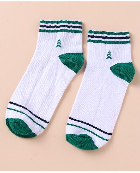 Pine Kids Cotton Knit Ankle Length Color Block Socks Pack Of 3 (Color May Vary)