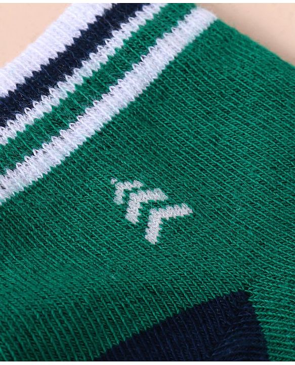 Pine Kids Cotton Knit Ankle Length Color Block Socks Pack Of 3 (Color May Vary)