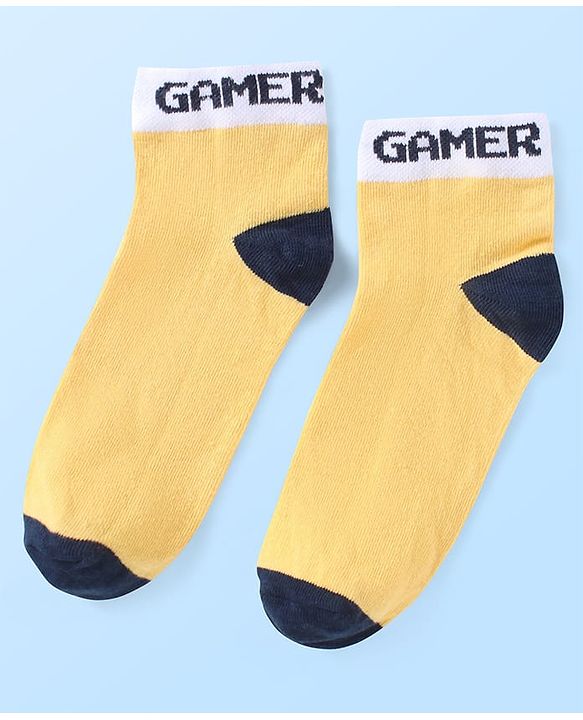 Pine Kids Knit Ankle Length Socks With Gamer Design Pack of 3 (Colour May Vary)